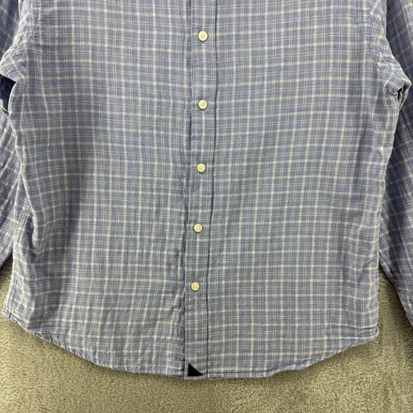 UNTUCKit Shirt Mens M Blue Plaid Brush Cotton Lined LS Button Front Collared - Picture 4 of 12